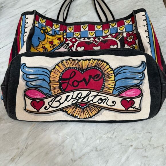 Brighton Queen of Love Tote Canvas Zip Pocket Queen of Hearts Tom Clancy Artist - Picture 14 of 14